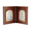 Серебряная икона - складень в кожаной обложке Целитель Пантелеймон 50240059Ц06